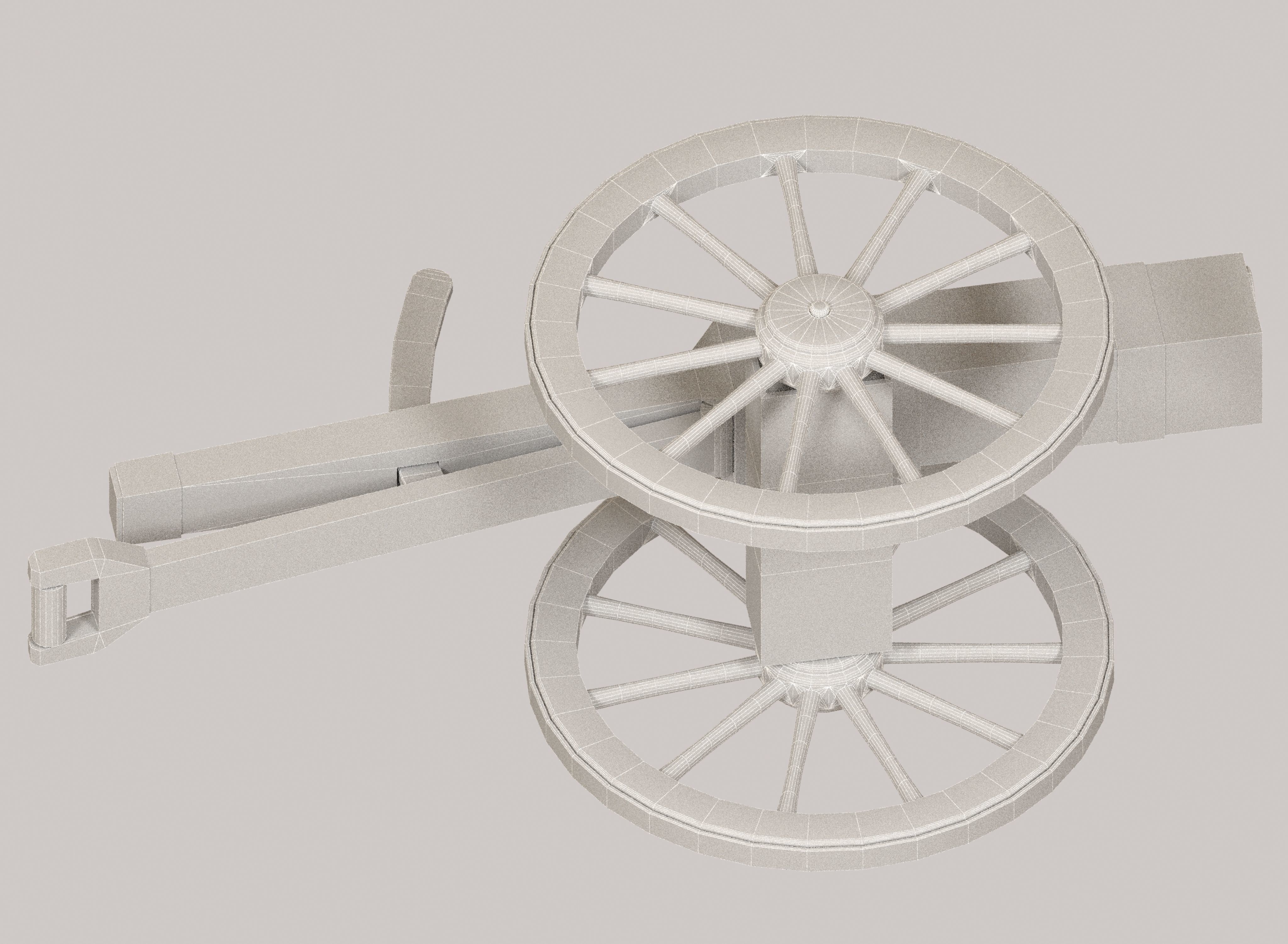 Medieval cannon Low-poly 3D model_33