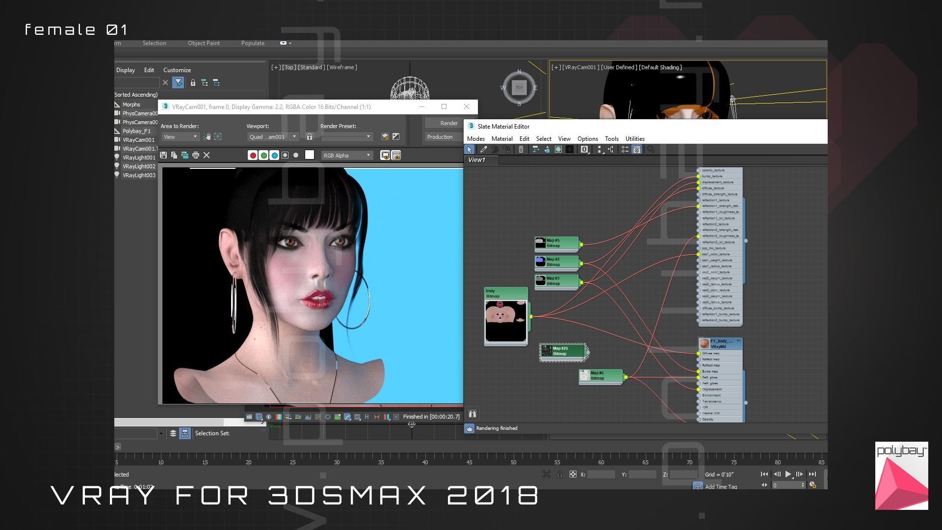 Female 01 Preview Low-poly 3D model_4