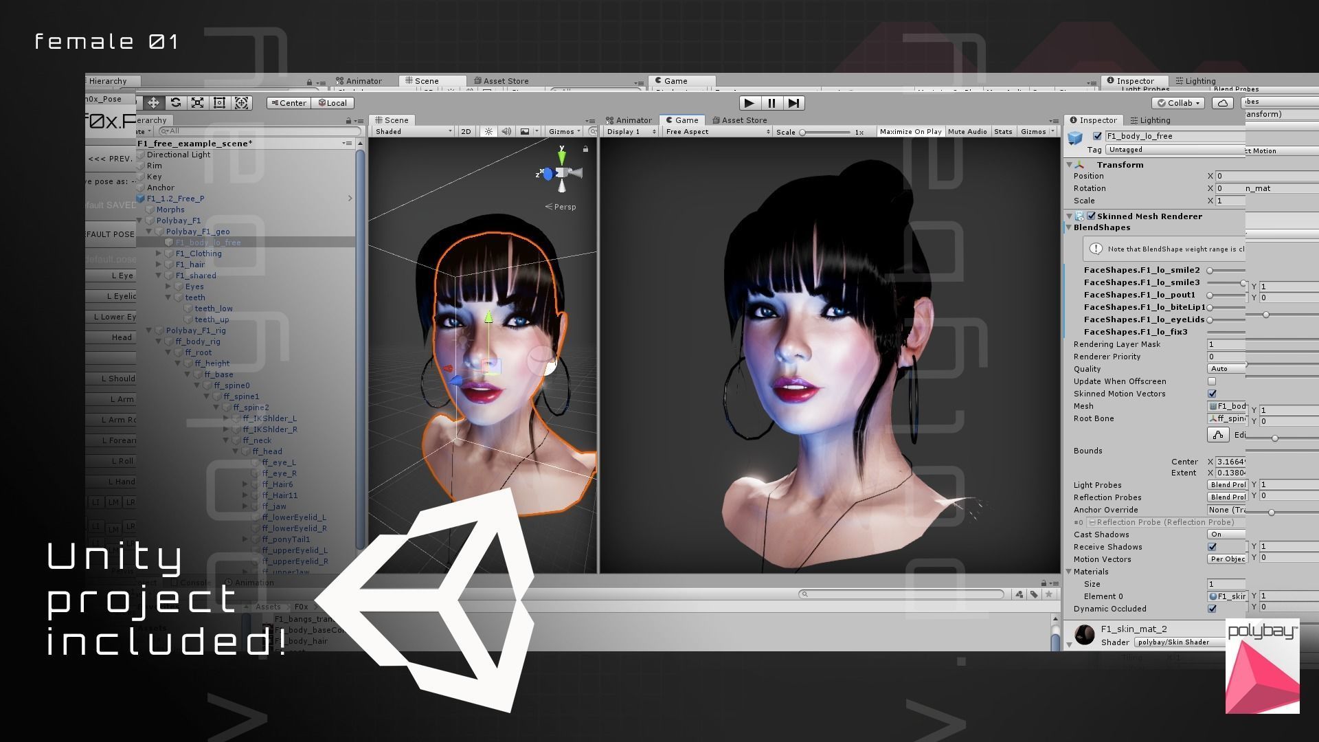 Female 01 Preview Low-poly 3D model_2