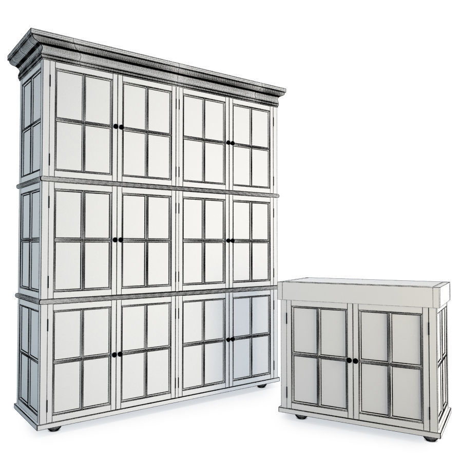 Wood Storage Furniture 3D model_1