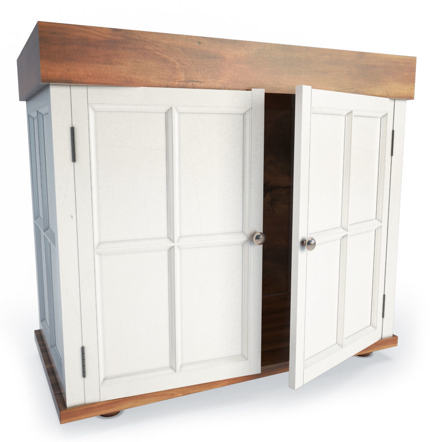 Wood Storage Furniture 3D model_6