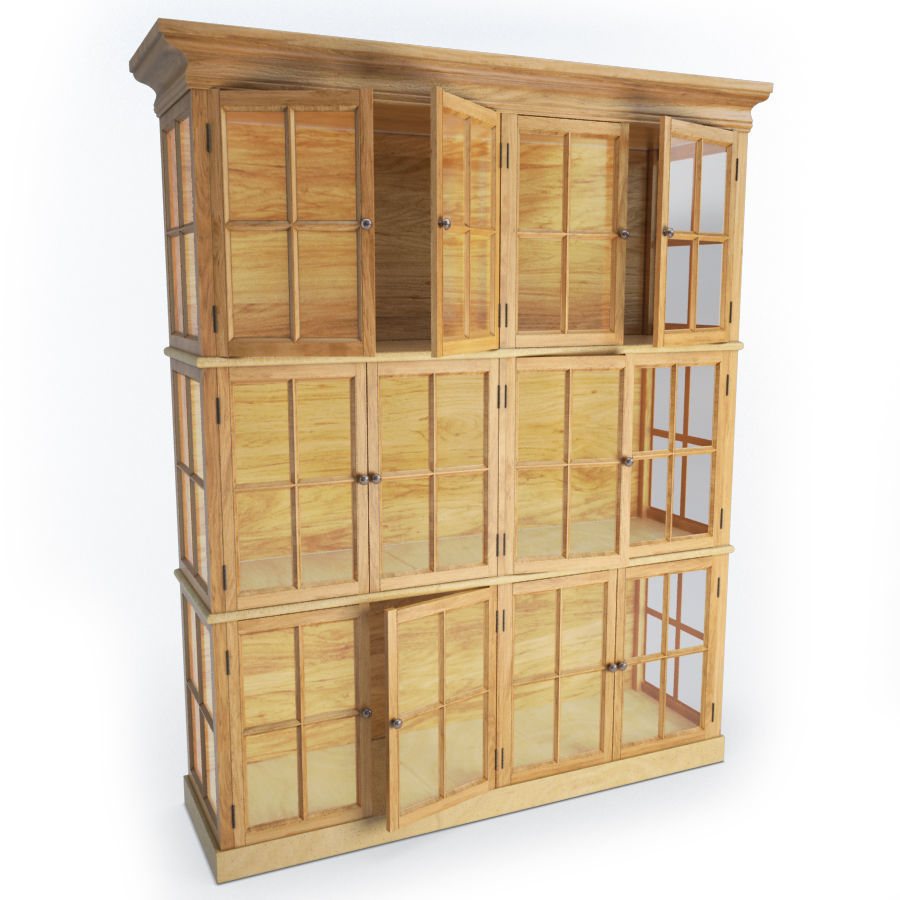 Wood Storage Furniture 3D model_4