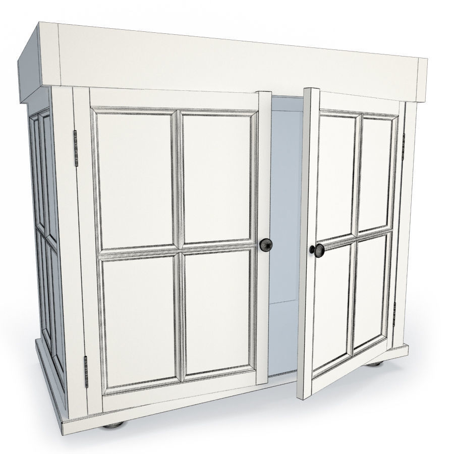 Wood Storage Furniture 3D model_7