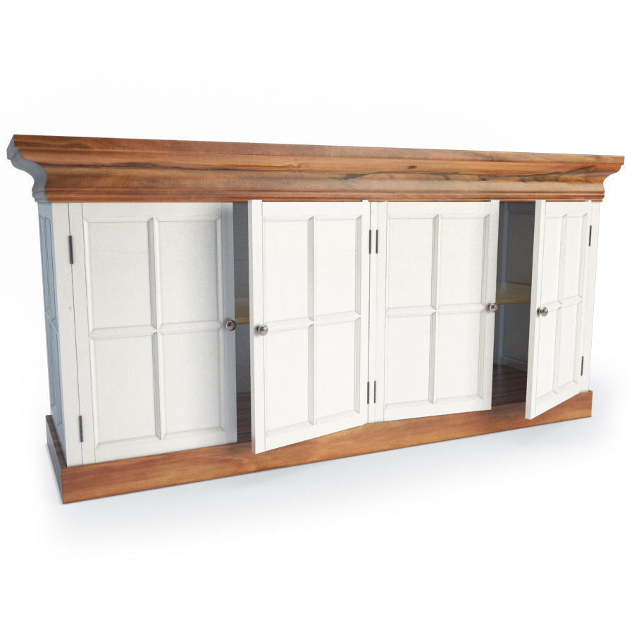 Wood Storage Furniture 3D model_8