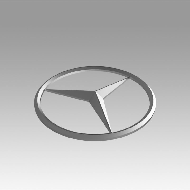 Mercedes logo 3D model_4