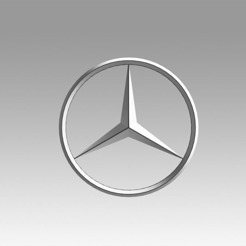 Mercedes logo 3D model_2