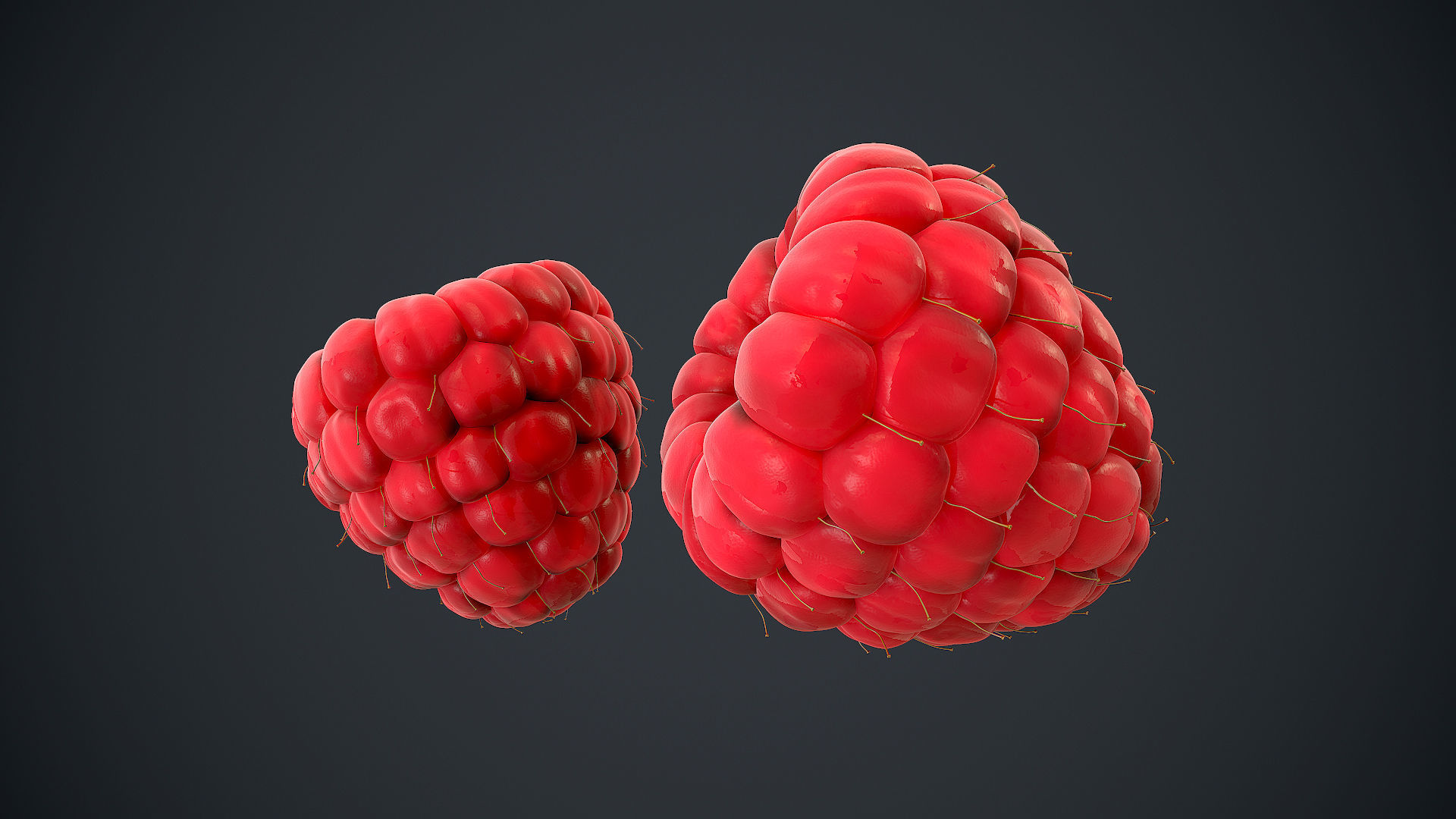 Raspberry high detail 3D model_5