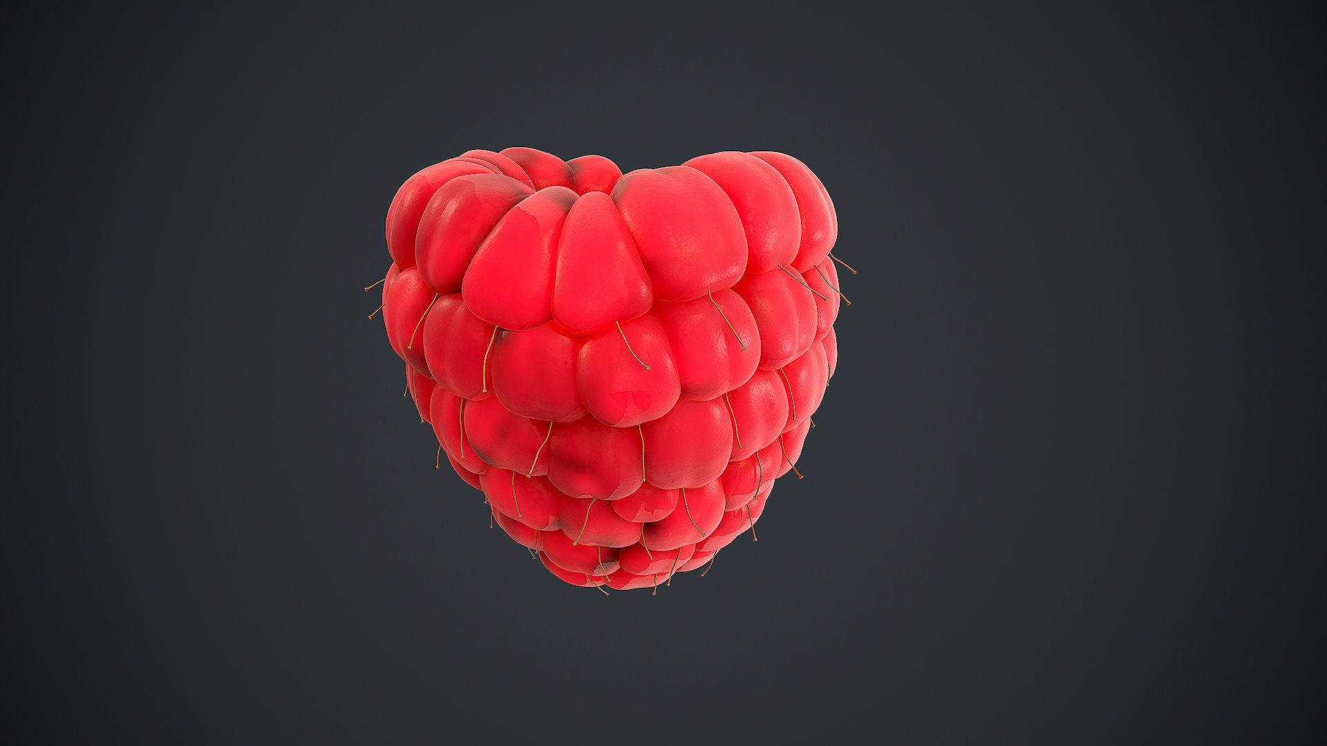 Raspberry high detail 3D model_11