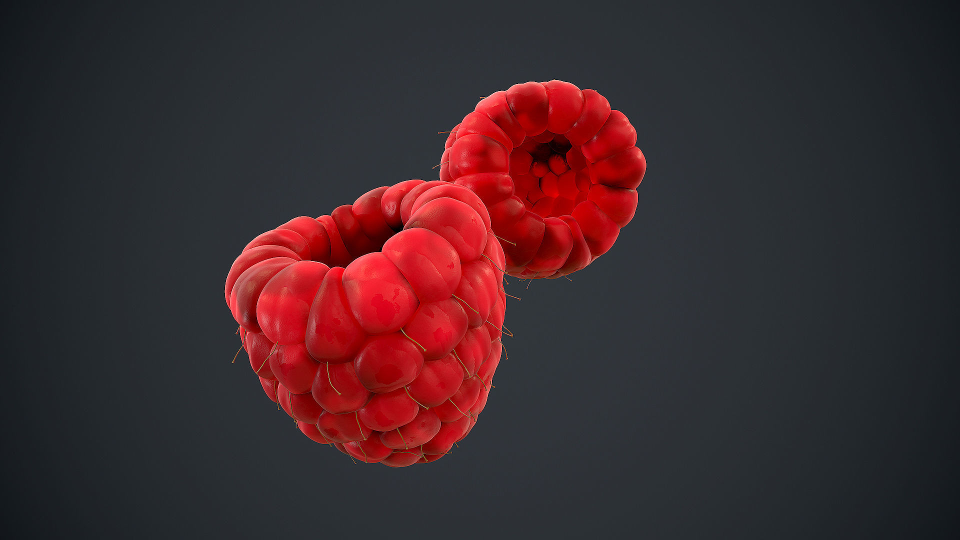 Raspberry high detail 3D model_7