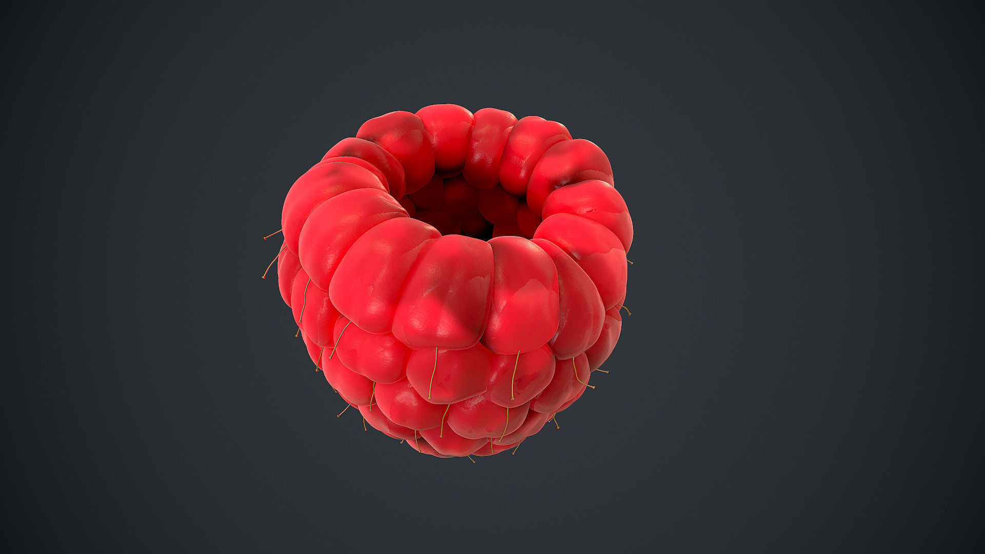 Raspberry high detail 3D model_9