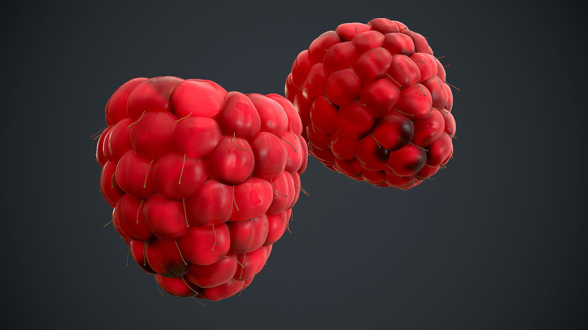 Raspberry high detail 3D model_4