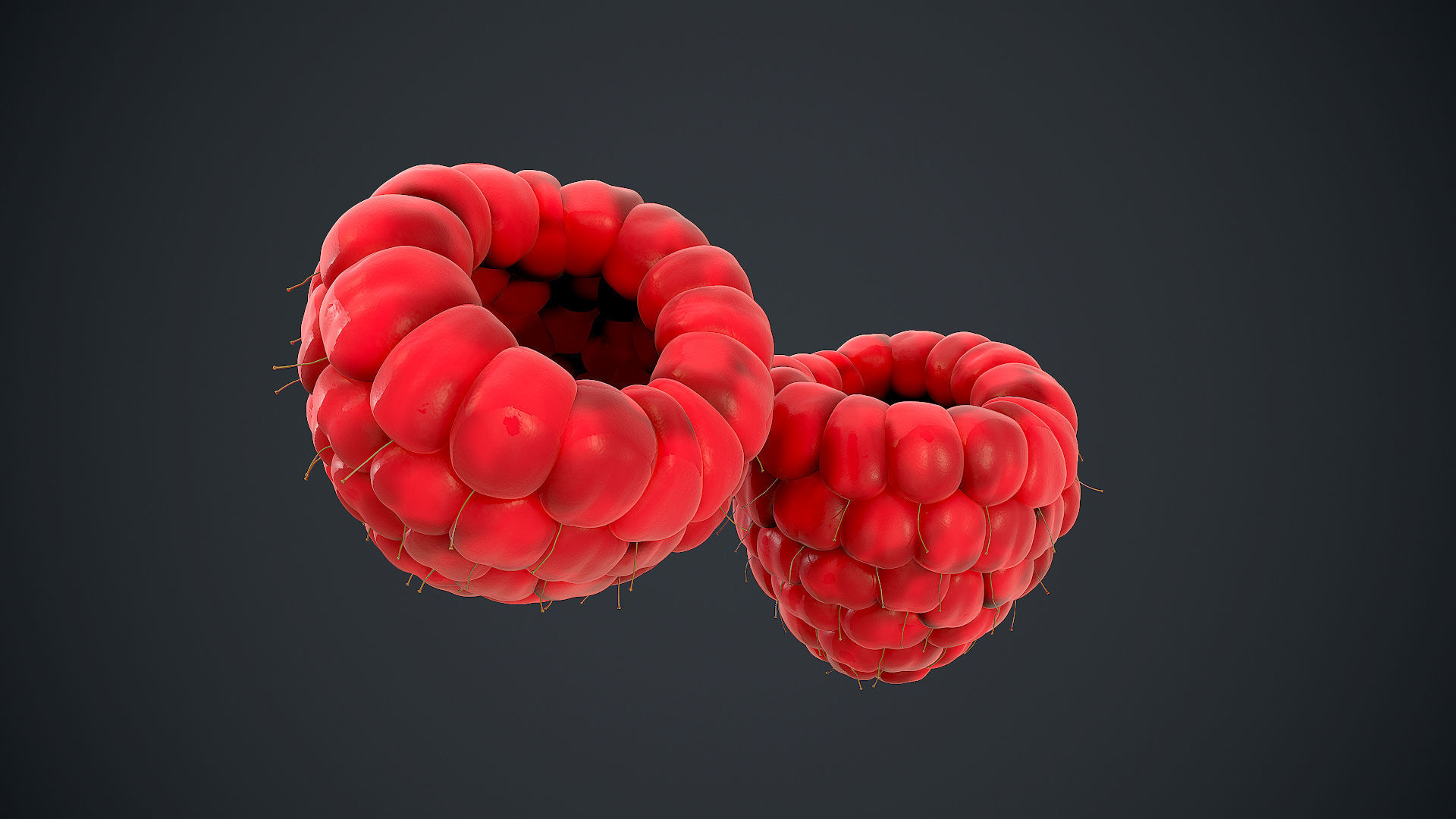 Raspberry high detail 3D model_2