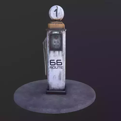 Low Poly Old Gas Pump Low-poly 3D model