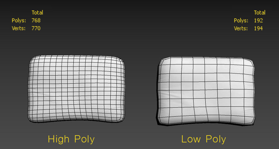 Pillow Low-poly 3D model_6