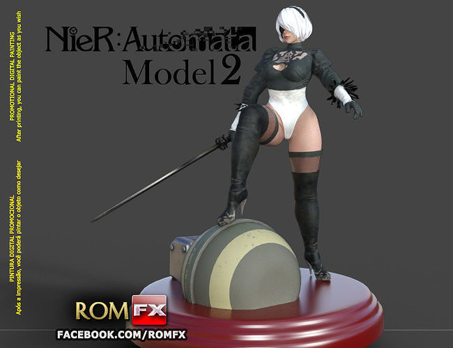 Nier Automata Android Yorha Model 2 - Figure Printable 3D print model