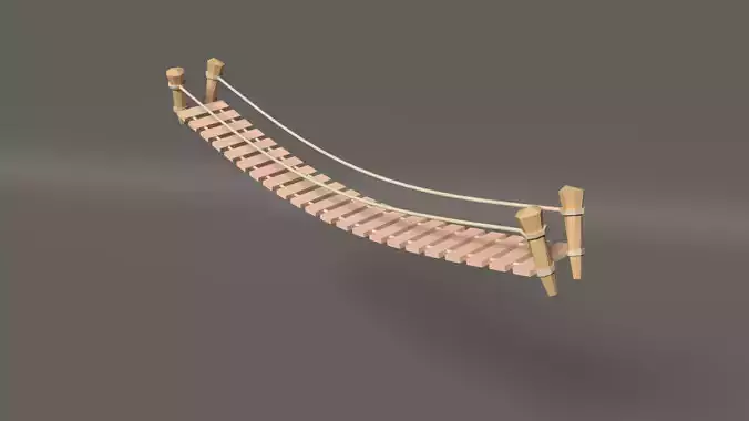 Low Poly Bridge wooden ladder