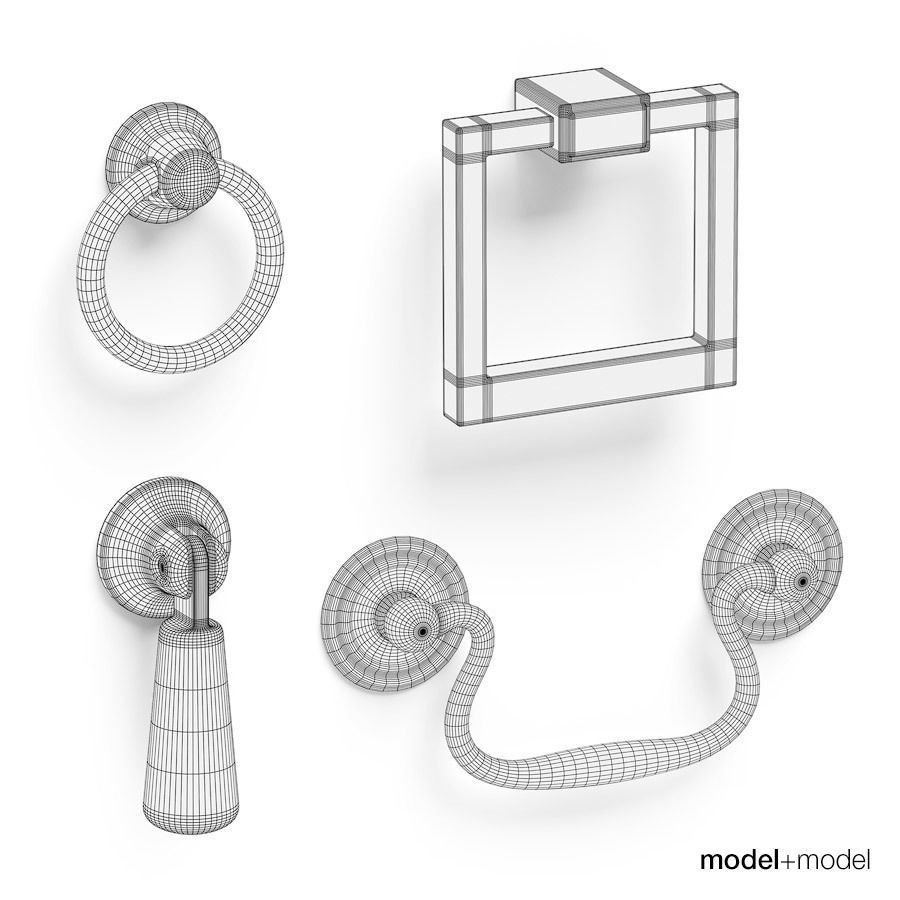 Knobs and cup handles set 3D model_9