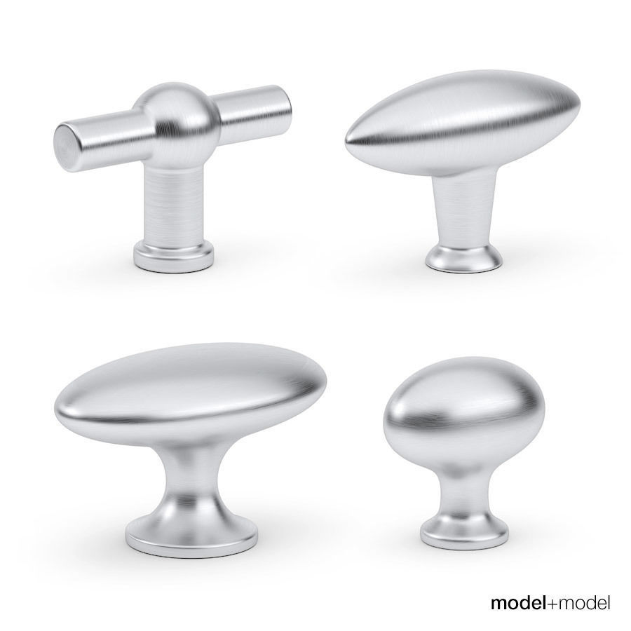 Knobs and cup handles set 3D model_1