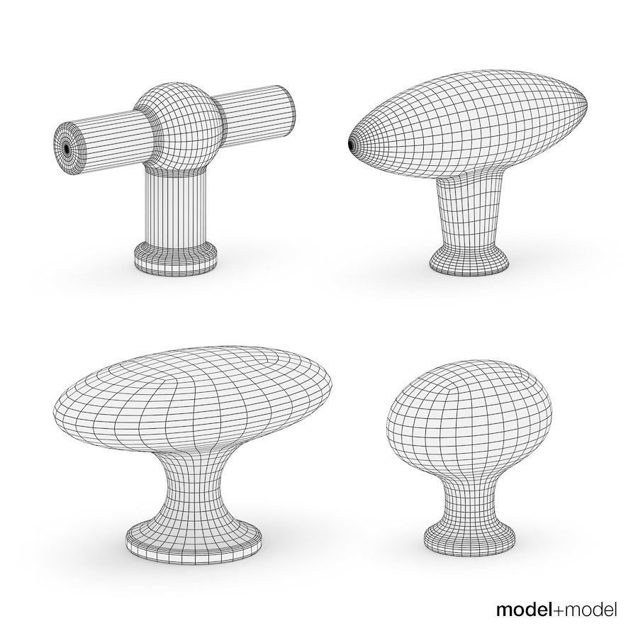 Knobs and cup handles set 3D model_7