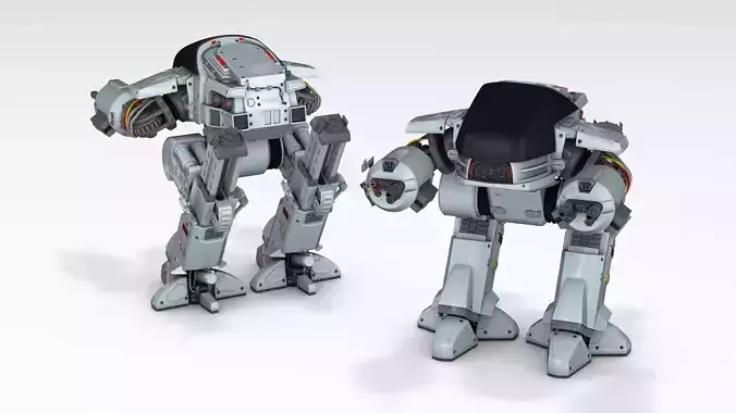 ED-209 two at - robots 3D model