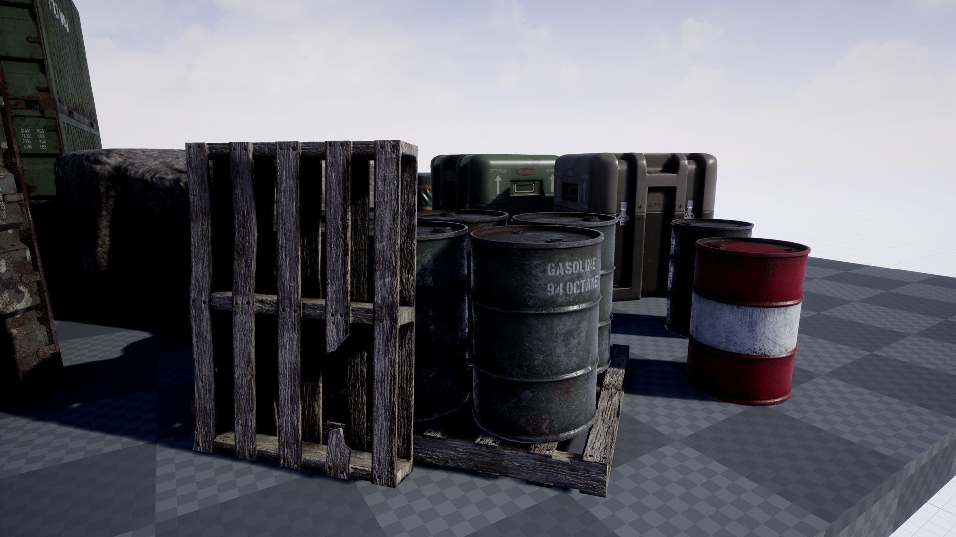 Military Containers and Crates Pack Low-poly 3D model_8