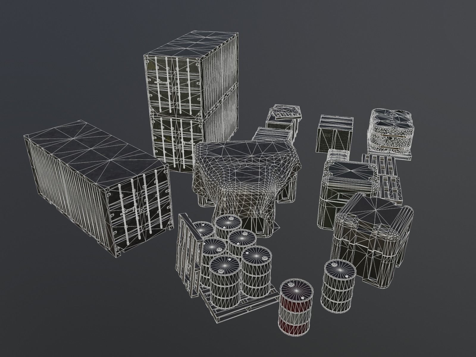 Military Containers and Crates Pack Low-poly 3D model_10