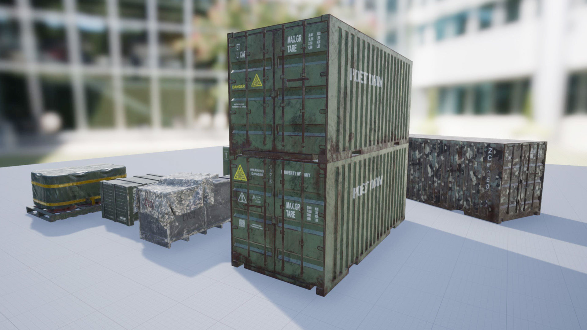 Military Containers and Crates Pack Low-poly 3D model_4