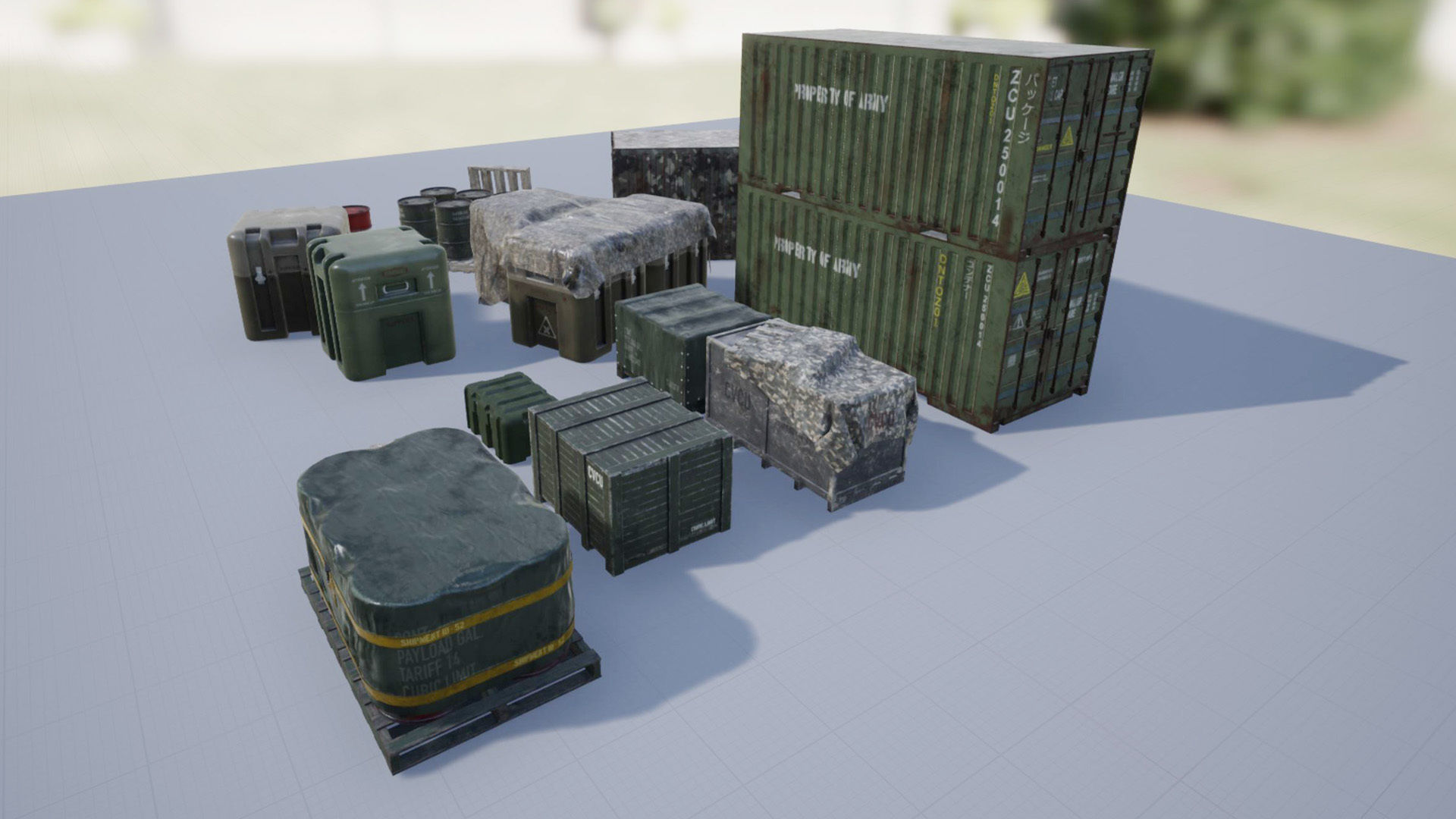 Military Containers and Crates Pack Low-poly 3D model_3