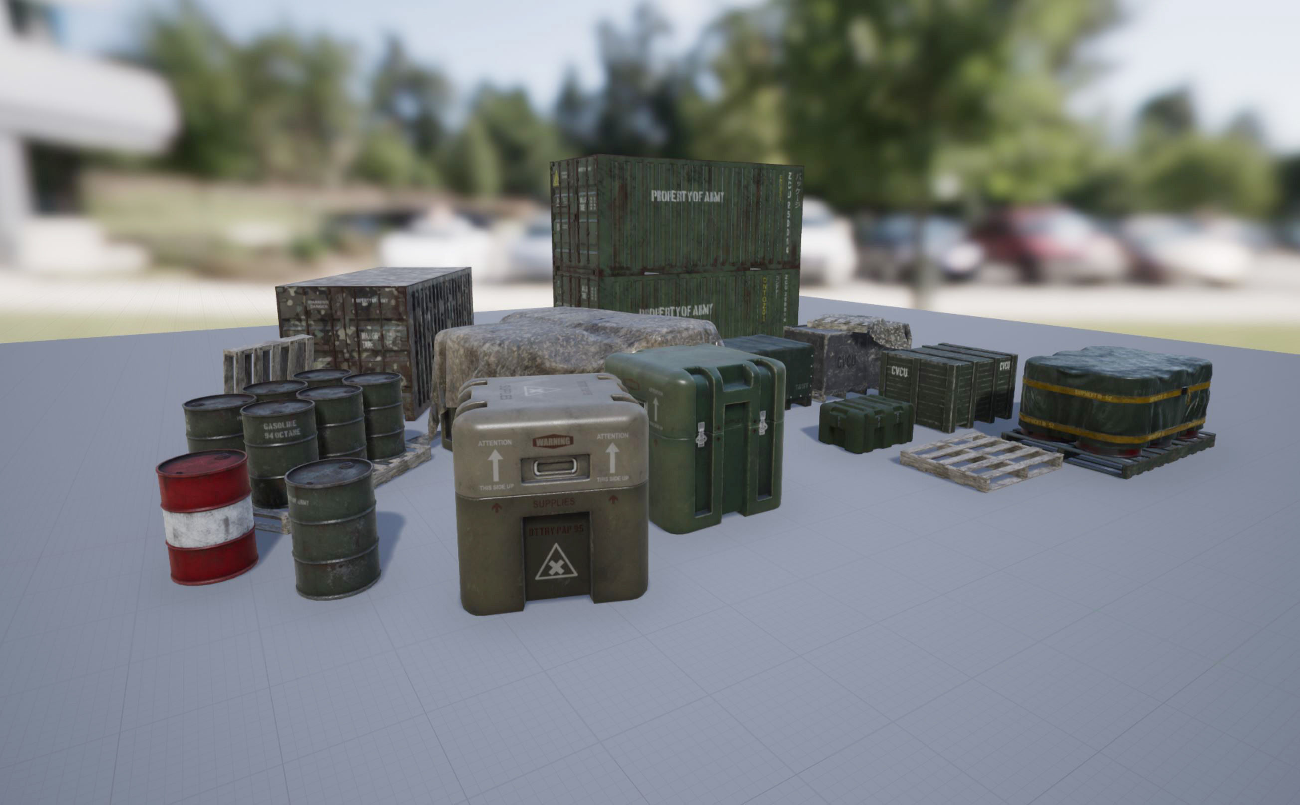Military Containers and Crates Pack Low-poly 3D model_2