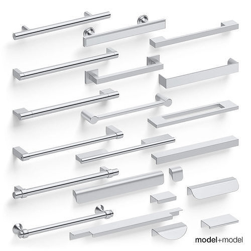 Straight pull handles 3D model