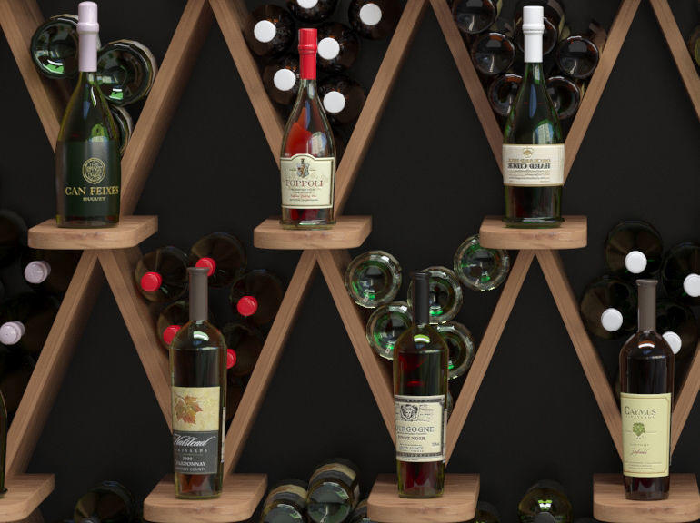 Alcoholic showcase 5 3D model_4