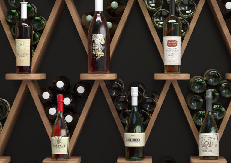 Alcoholic showcase 5 3D model_2