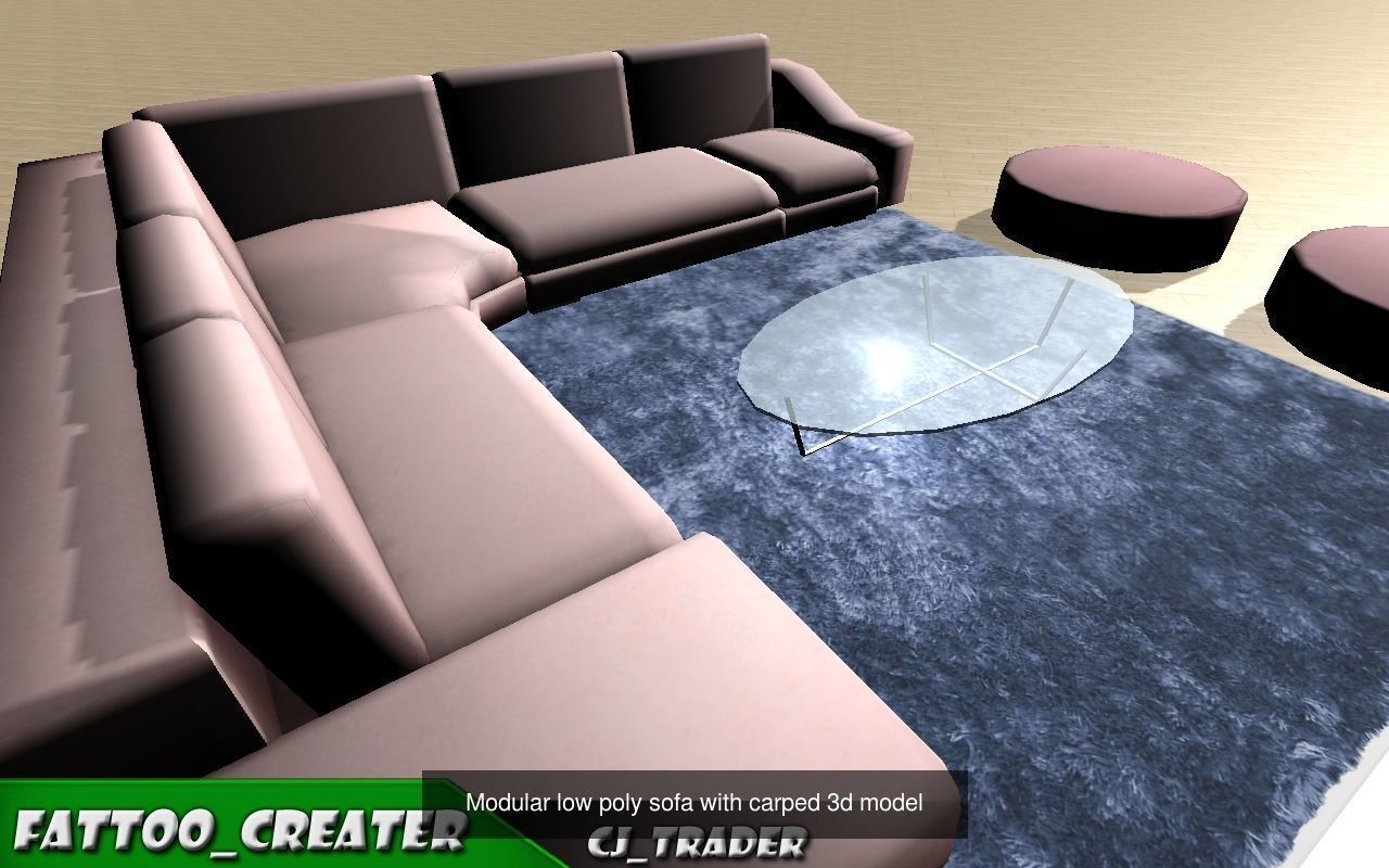 Low Poly Living-Room Sofa Collection 3d models _5