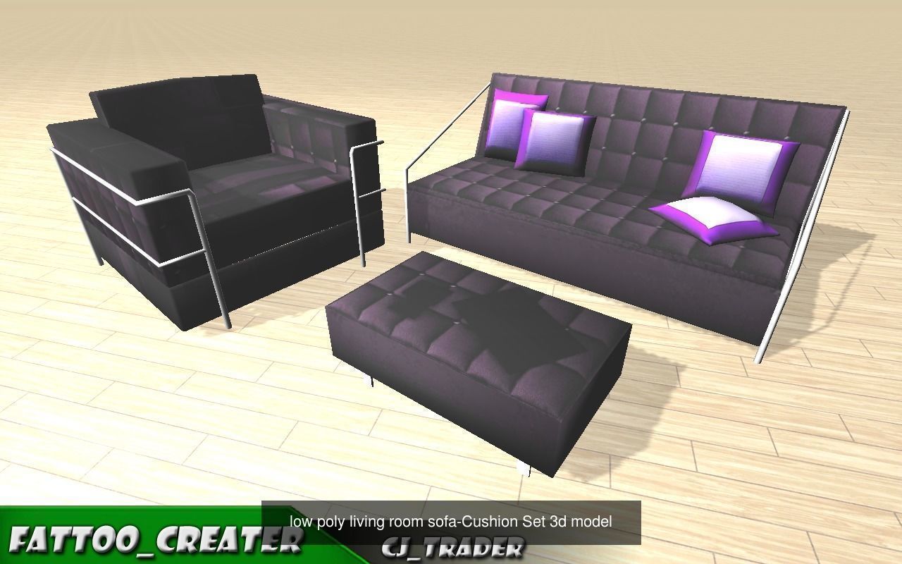 Low Poly Living-Room Sofa Collection 3d models _3