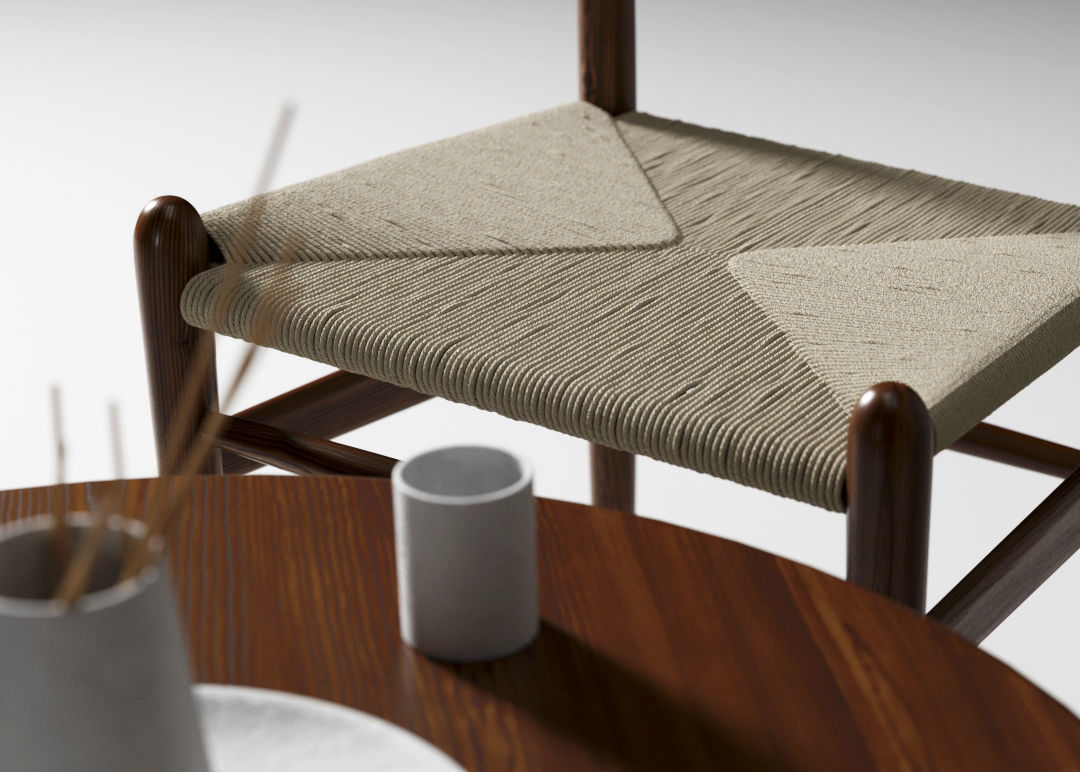 Carl Hansen and Son CH-36 and CH-008 3D model_3