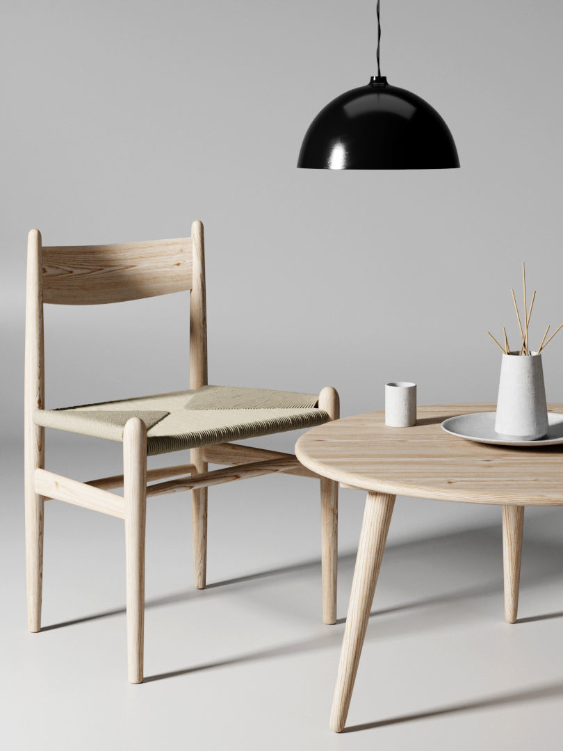 Carl Hansen and Son CH-36 and CH-008 3D model_10