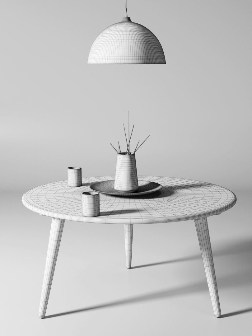 Carl Hansen and Son CH-36 and CH-008 3D model_6