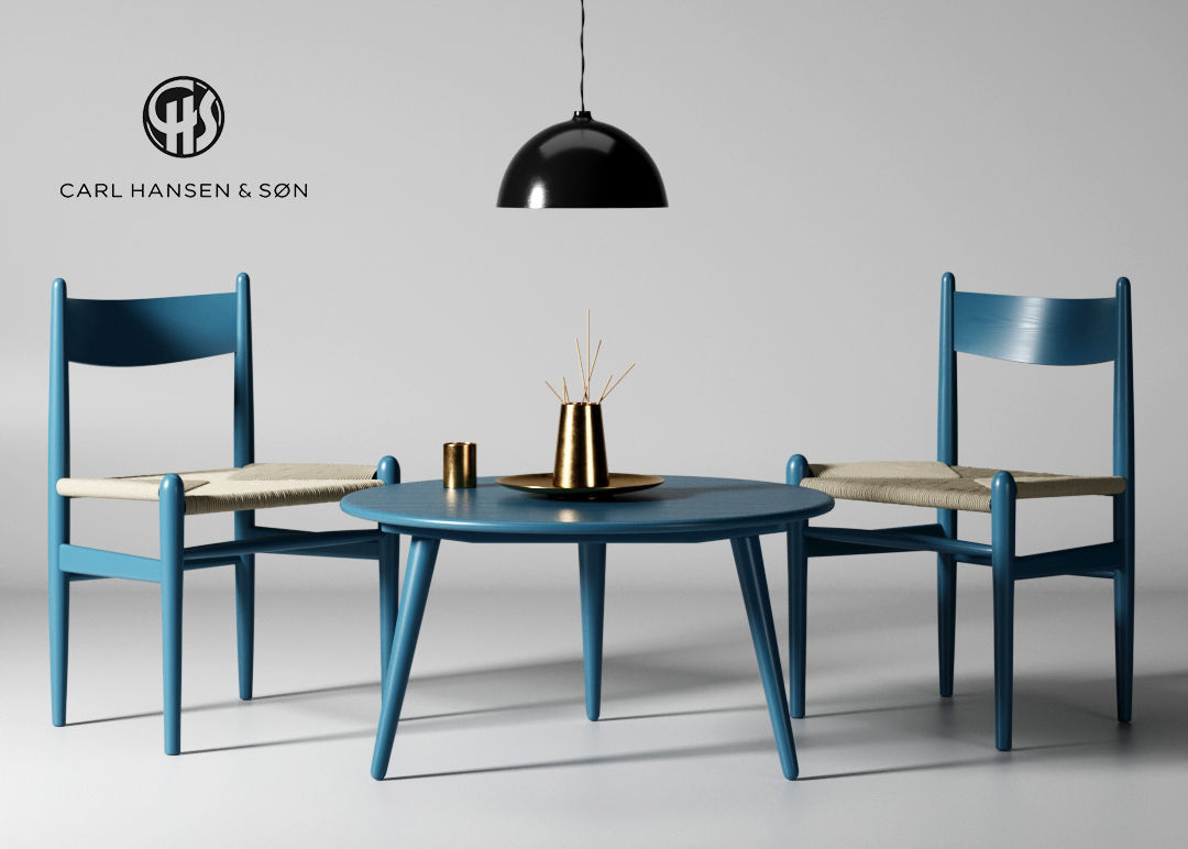 Carl Hansen and Son CH-36 and CH-008 3D model_2