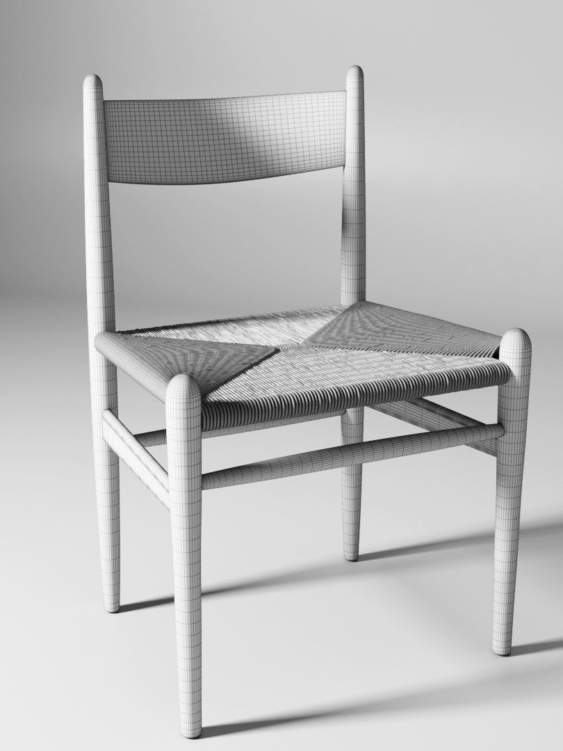 Carl Hansen and Son CH-36 and CH-008 3D model_5