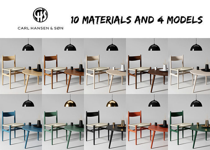 Carl Hansen and Son CH-36 and CH-008 3D model