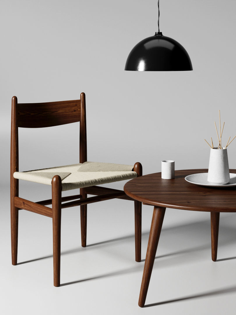 Carl Hansen and Son CH-36 and CH-008 3D model_16