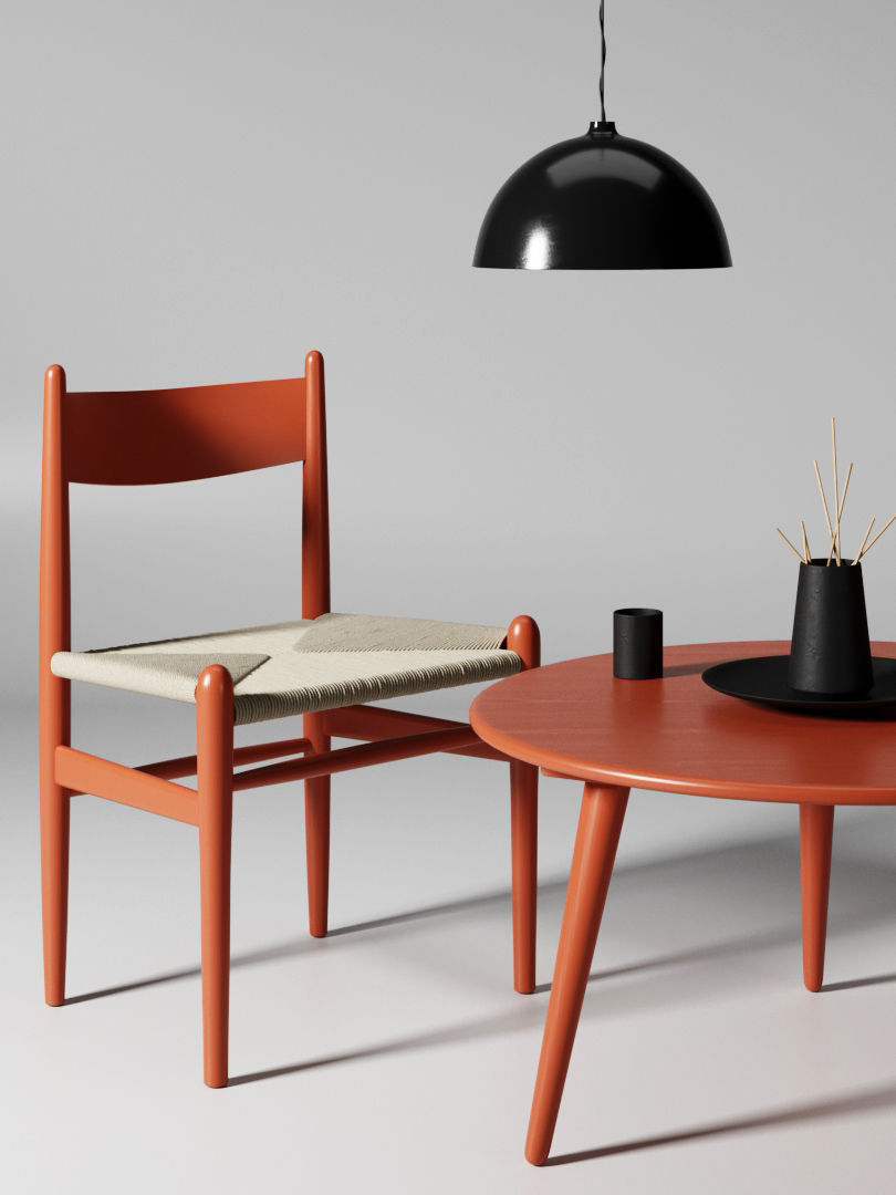 Carl Hansen and Son CH-36 and CH-008 3D model_9