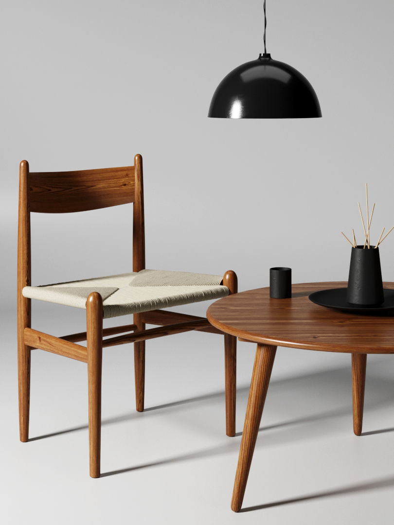 Carl Hansen and Son CH-36 and CH-008 3D model_12