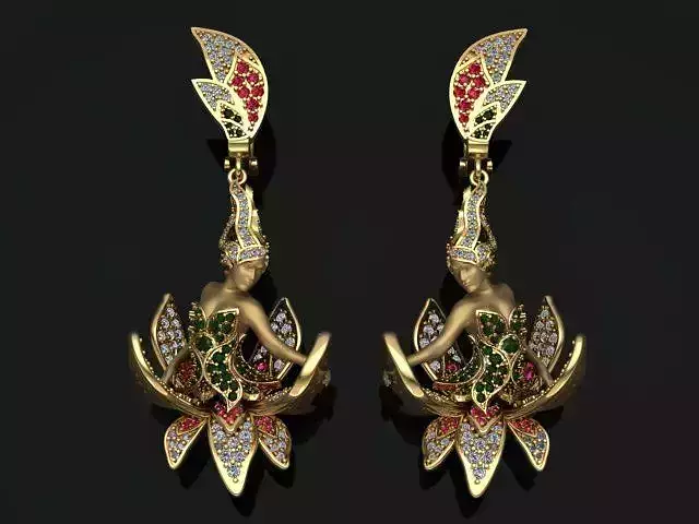 earrings  Eclosion print model