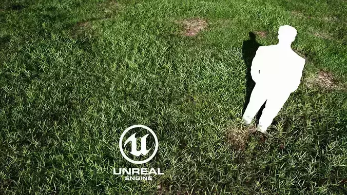 Realistic Grass 01 - UE4 Asset and FBX Files Low-poly 3D model