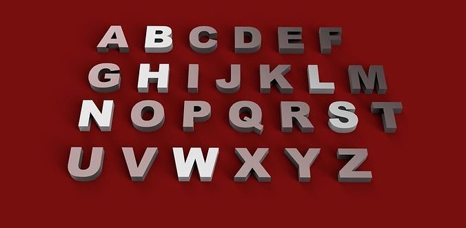 ARIAL BLACK font uppercase and lowercase 3D letters STL file 3D print model