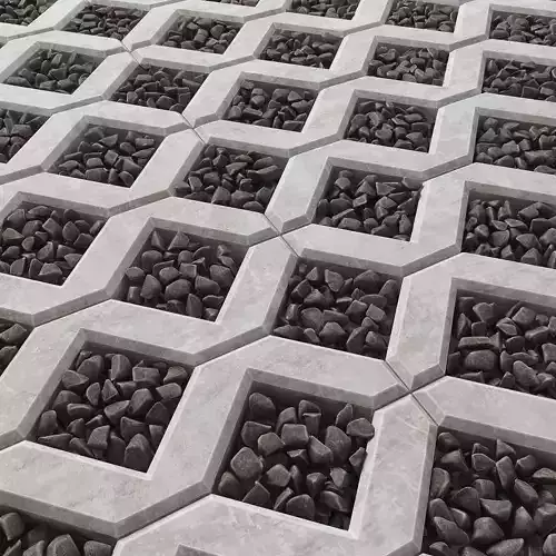 Paving pebble black 3D model