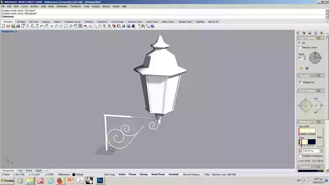 VINTAGE STREET LAMP WITH WROUGHT IRON DETAILS 