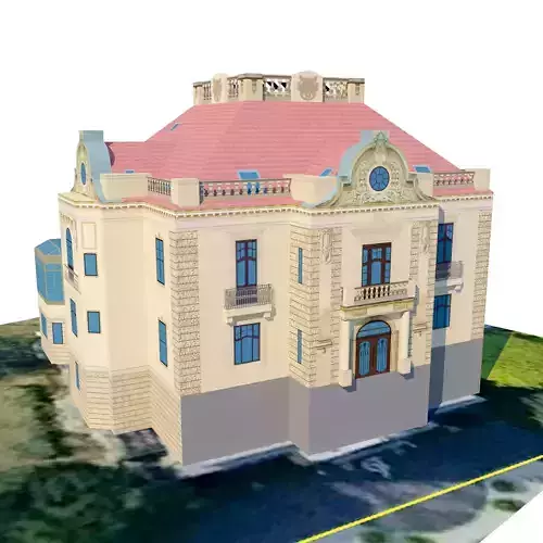 Villa Josef Thyssen Low-poly 3D model