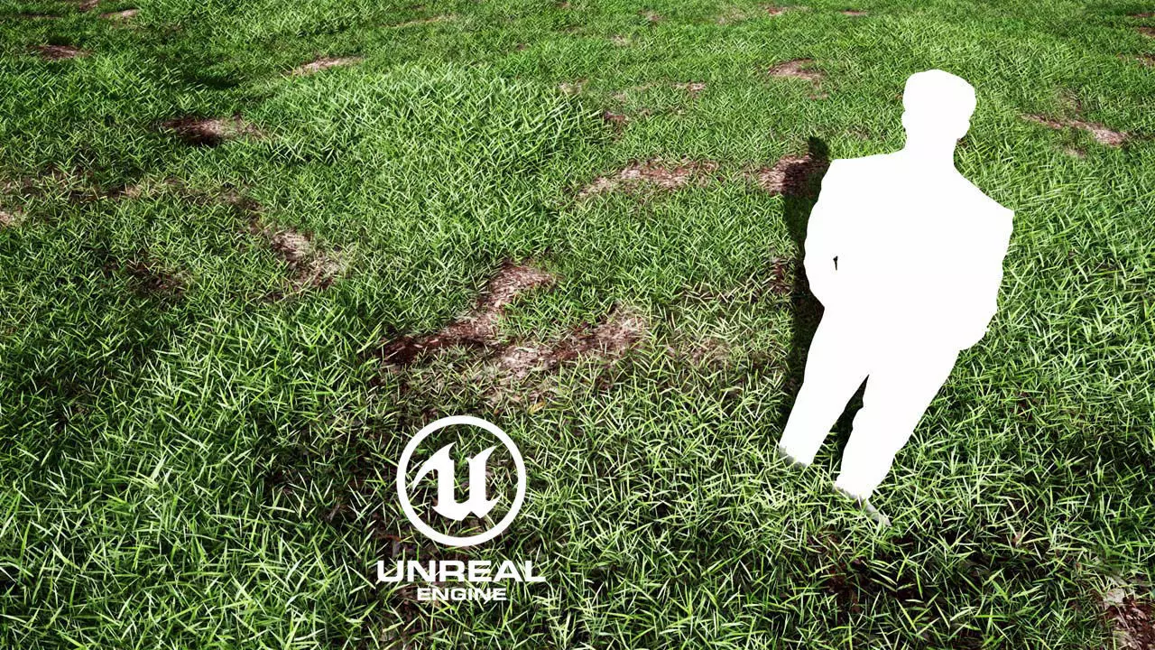 Realistic Grass 02 - UE4 Asset and FBX Files Low-poly 3D model